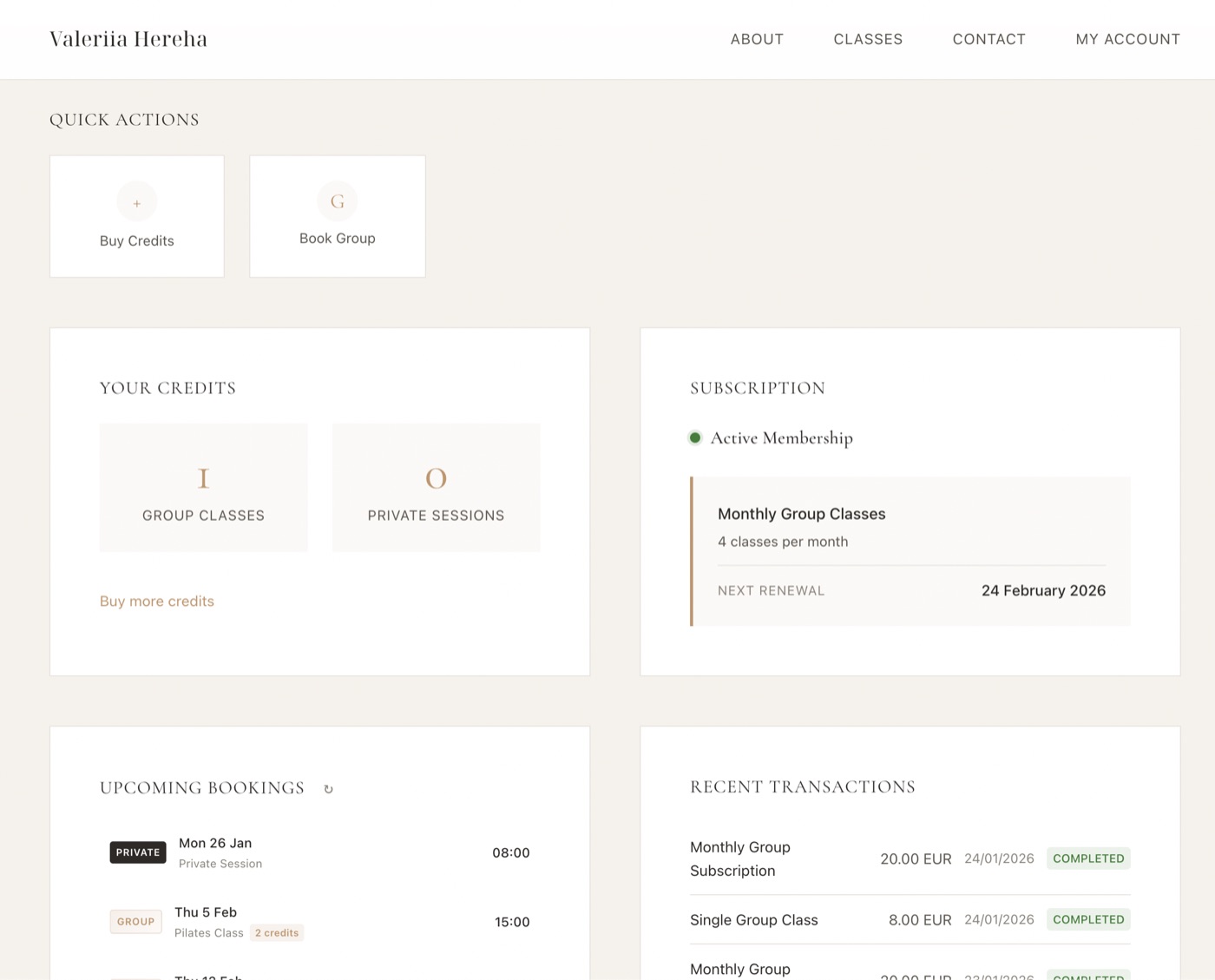 Valeriia Hereha website